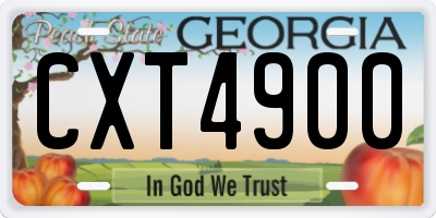 GA license plate CXT4900