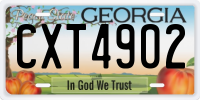 GA license plate CXT4902