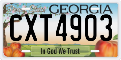 GA license plate CXT4903