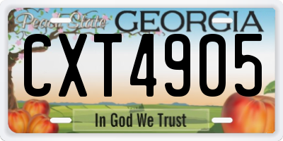 GA license plate CXT4905