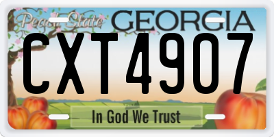 GA license plate CXT4907