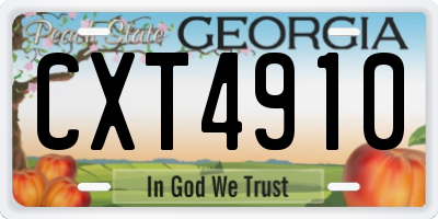 GA license plate CXT4910