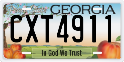 GA license plate CXT4911