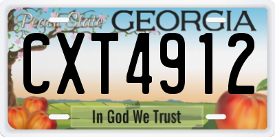GA license plate CXT4912