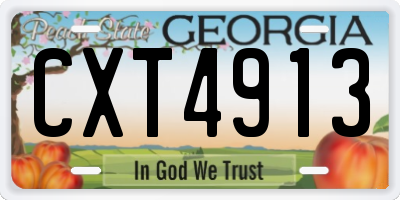 GA license plate CXT4913