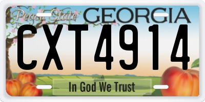 GA license plate CXT4914