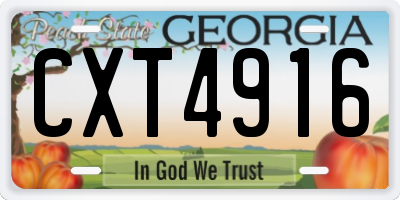 GA license plate CXT4916