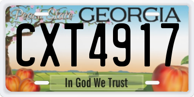 GA license plate CXT4917