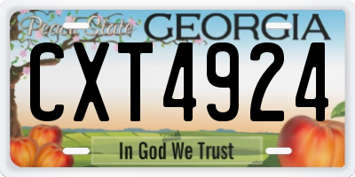 GA license plate CXT4924