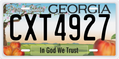 GA license plate CXT4927
