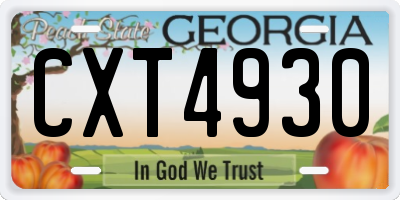 GA license plate CXT4930