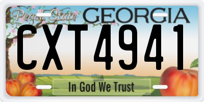 GA license plate CXT4941