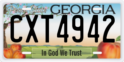 GA license plate CXT4942