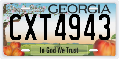 GA license plate CXT4943