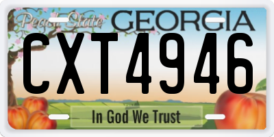 GA license plate CXT4946