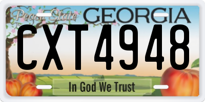 GA license plate CXT4948