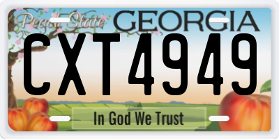GA license plate CXT4949