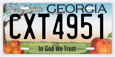 GA license plate CXT4951