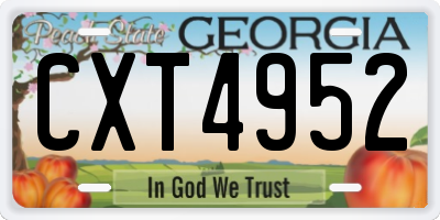 GA license plate CXT4952
