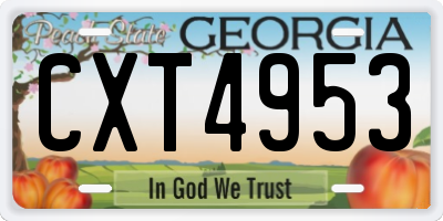 GA license plate CXT4953