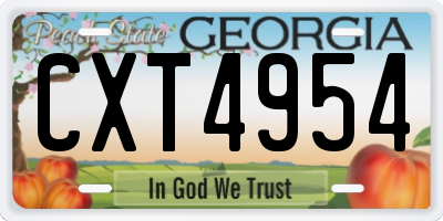 GA license plate CXT4954