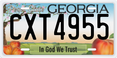 GA license plate CXT4955