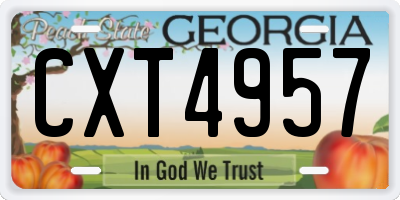 GA license plate CXT4957