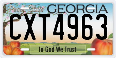 GA license plate CXT4963
