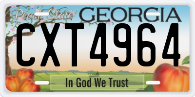 GA license plate CXT4964