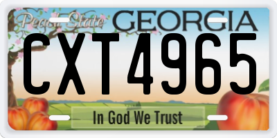 GA license plate CXT4965