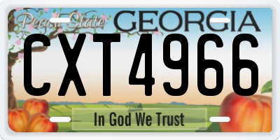 GA license plate CXT4966