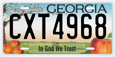 GA license plate CXT4968