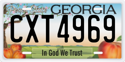 GA license plate CXT4969