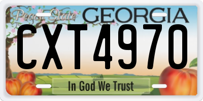 GA license plate CXT4970