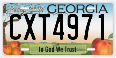 GA license plate CXT4971