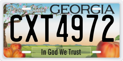 GA license plate CXT4972