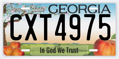GA license plate CXT4975