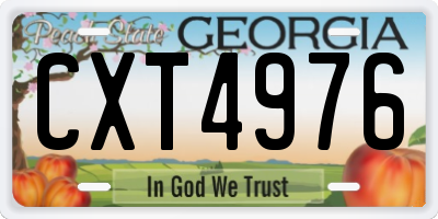 GA license plate CXT4976