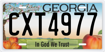 GA license plate CXT4977