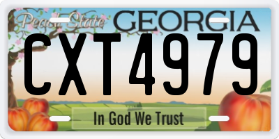 GA license plate CXT4979