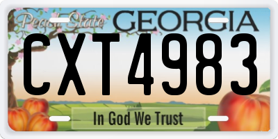 GA license plate CXT4983