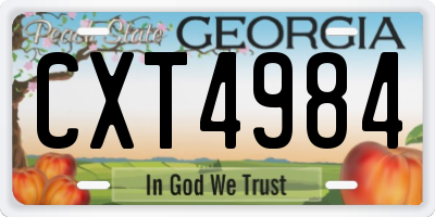 GA license plate CXT4984