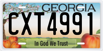 GA license plate CXT4991