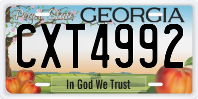 GA license plate CXT4992