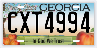GA license plate CXT4994