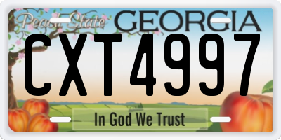 GA license plate CXT4997