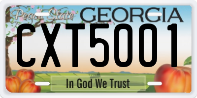 GA license plate CXT5001