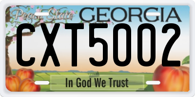 GA license plate CXT5002