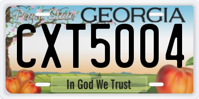 GA license plate CXT5004