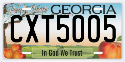 GA license plate CXT5005